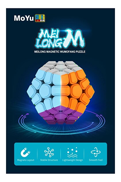 TOYFEST Moyu Megaminx Magnetic Cube - Mıknatıslı Stickersız Akıl
