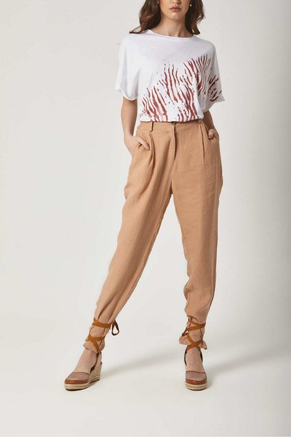 Solid Cuffed Pants