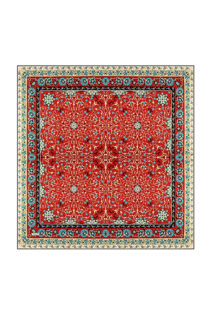 Burgundy Ivy Pattern Sura Silk Scarf