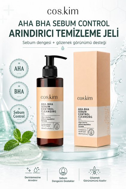 Aha & Bha Sebum Balancing Pore Cleansing Facial Gel 200 ml | Karma - Oily Skin
