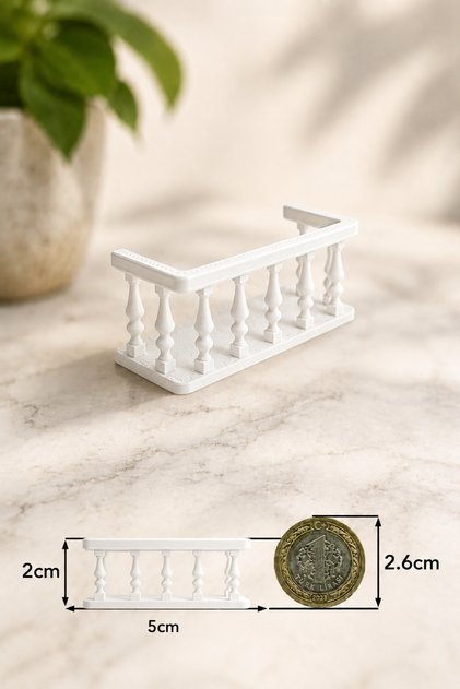 1 Adet Balkon Beyaz - Teraryum ve Minyatür Müze için Figür - 1/50 Ölçekli 1:50