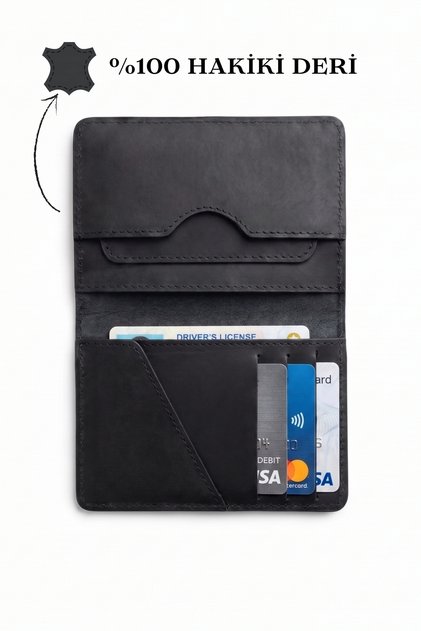 Card Holder Men's Wallet Genuine Leather Card Holder Slim Design Wallet – Black Orion