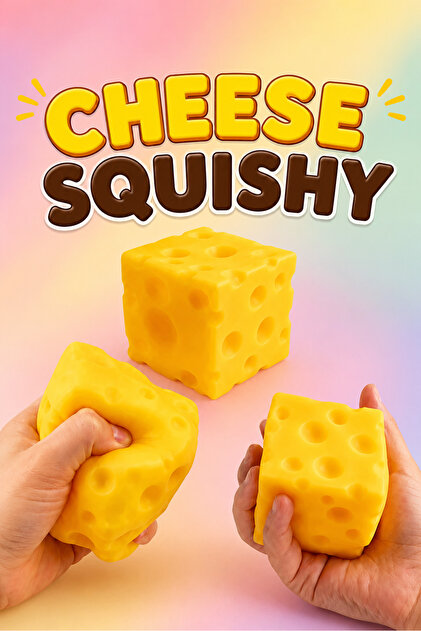 HOBİ CHEESE SQUISHY - PEYNİR SUKUŞİ SIKMA YAVAŞ YÜKSELİR 10X10CM