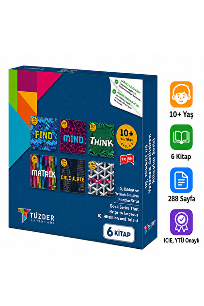 TÜZDER Yayınları 10+ Yaş 6'LI SET | IQ, Dikkat ve Yetenek