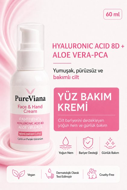 Moisturizing Face Cream 60ml – Hyaluronic Acid 8D + Aloe Vera + Cica – Barrier Repairing, Soothing