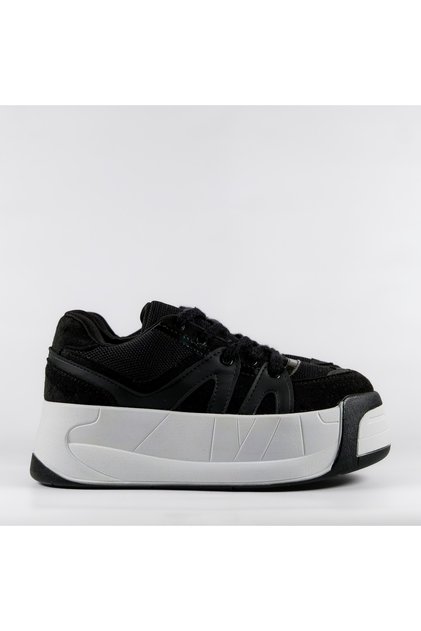 Kadın Siyah Yüksek Tabanlı Sneaker Spor Ayakkabı