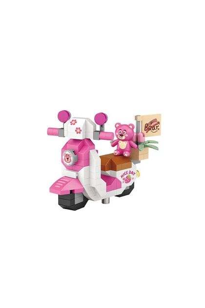 Loz Pembe Ayıcıklı Motor 130 Parça Block Oyuncak-Mini Poşet LZ8613