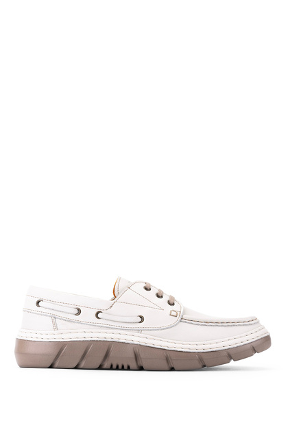Men's Genuine Leather Beige Casual Shoes