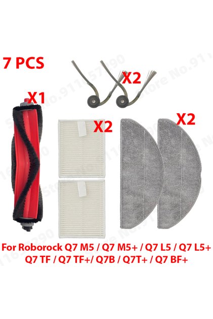 roborock Set 7 For ( Roborock Q7 M5 / Q7 M5+ / Q7 L5 / Q7 L5+ / Q7 TF / Q7 TF+/ Q7B / Q7T+ / Q7 BF+