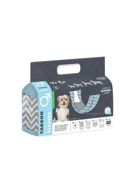 CARBONLU DIAPERS ERKEK KÖPEKLER İÇİN KÜLOT (S) 18Lİ