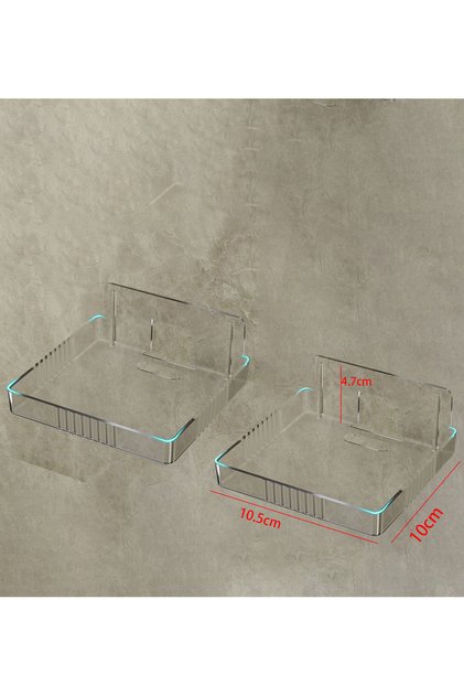 2pcs C Clear Universal Non-Drilling Wall Mount for CCTV Camera - Durable and Space-Saving Storage Ho