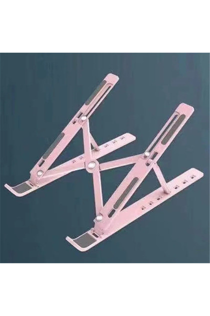 Pink Foldable Laptop Stand 7 Levels ABS Portable Tablet Computer Bracket Universal Pad PC Holder for