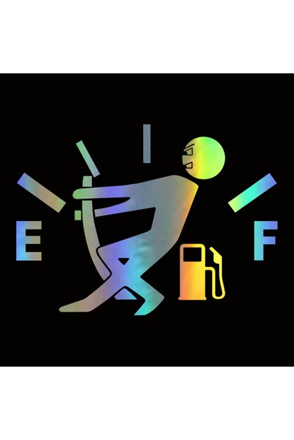 Laser Funny Car Stickers Pull Fuel Tank Pointer Reflective Vinyl Sticker High Gas Decal Fuel Gage Em