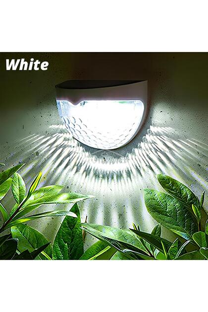 Black shell White Solar Hedge Light 6LED Half Round Ladder IP65 Waterproof Courtyard Garden Balcony