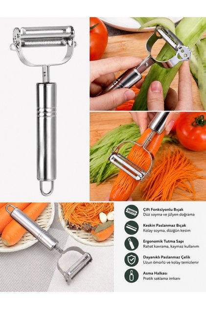 Multi Practical Stainless Steel Turbo Julienne Fruit Vegetable Peeler Cutter Chopper Shaper Presentation