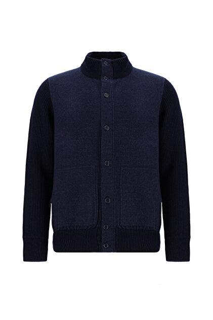 Italian Y Wool Ü K Cashmere I İ Silk Patterned Knitwear Cardigan