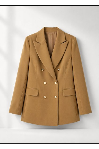 BÜYÜK BEDEN GOLD DÜĞMELİ BLAZER CEKET