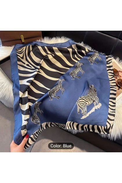 Zebra Patterned, Sun Protection, Windproof, Double-Sided Printed, Scarf, Shawl 70X70