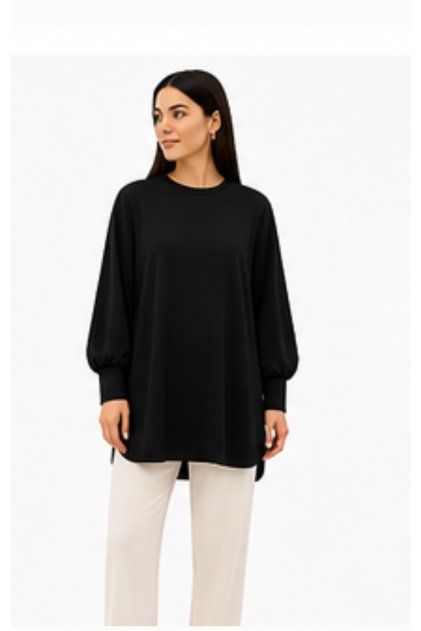 Women's Straight Cut Linda Fabric Round Neck Regular Cut Top Quality Tunic