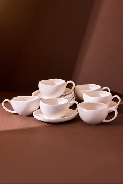 Roma 12 Parça 6 Kişilik Porselen Çay Fincanı Takımı 200 ml