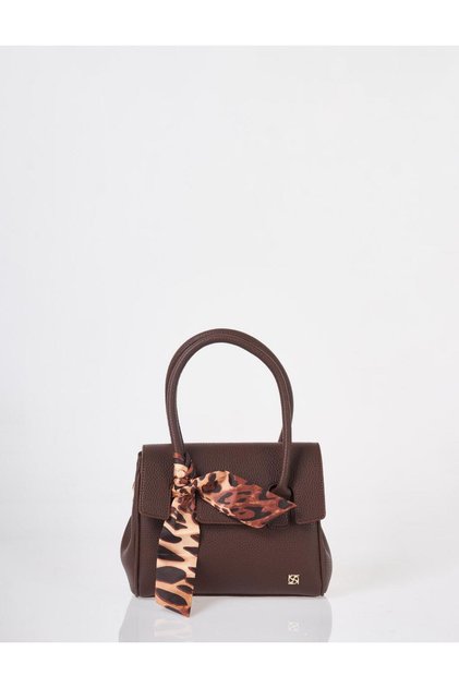 Scarf Detailed Handbag Bitter Brown