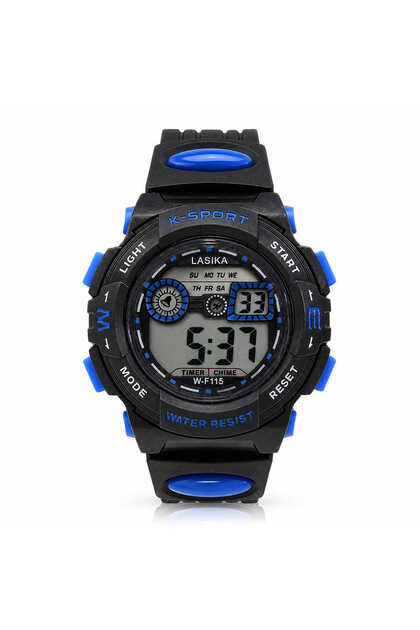 Ceas pentru copii LSK06, negru, design sport, 3 ATM