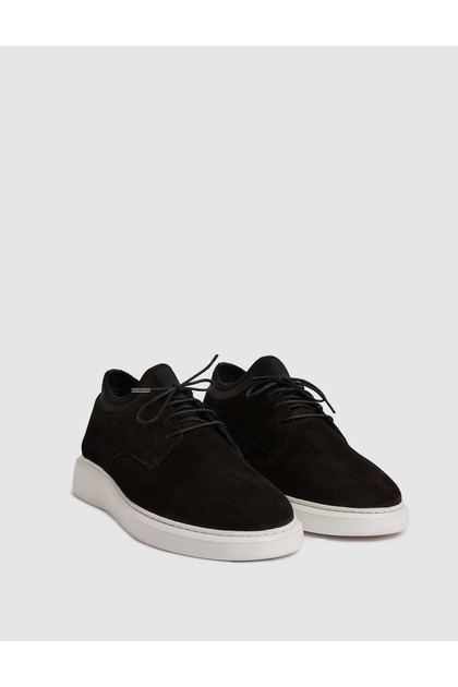 Black 100% Leather Eva Sole Casual Shoes 50327107-Vr046