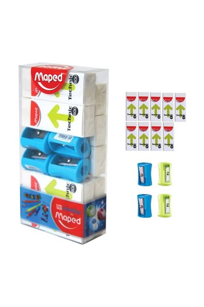 9 Erasers + 4 Sharpeners School Stationery Set