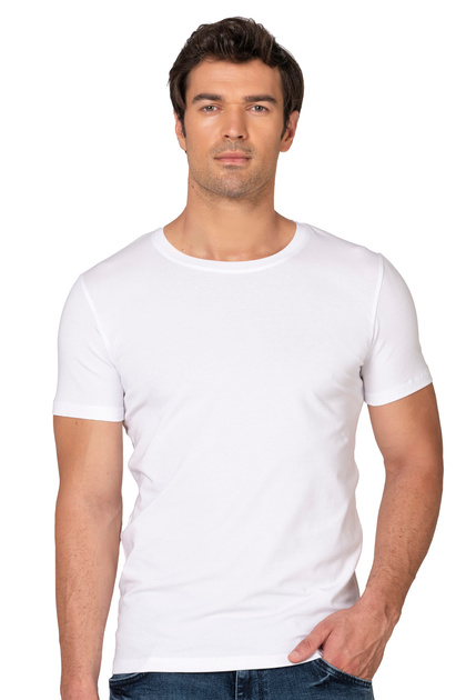 Özkan 10265 Erkek %95 Pamuklu Likralı Esnek Rahat Kapalı Yaka Kısa Kollu T-Shirt Atlet Fanila