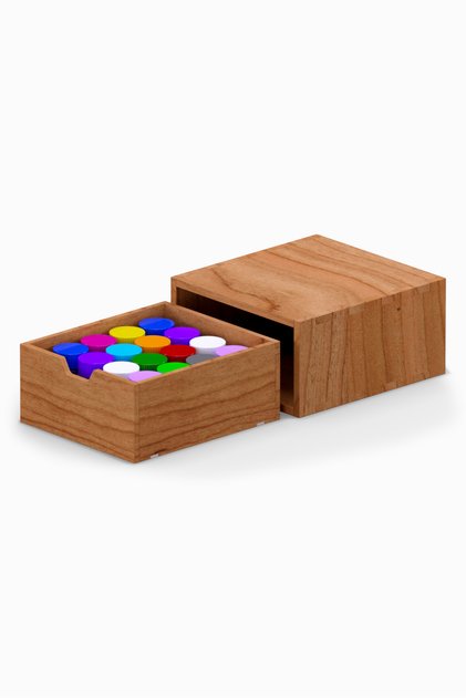 Desna Single-Drawer Cabinet & Accessory Storage Box - Cherry | 18 cm X 19 cm X 9.6 cm |