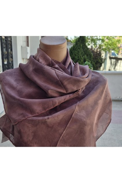 Hand-Stitched Hybrid Digital Bursa Silk Scarf