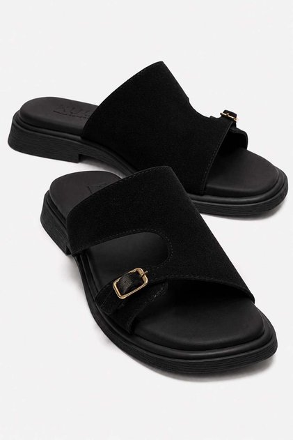 Buckle Women's Slippers BLACK
