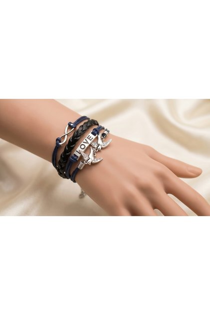 Women’s Charm Multi-Layer Bracelet – Braided Leather Style Wristband