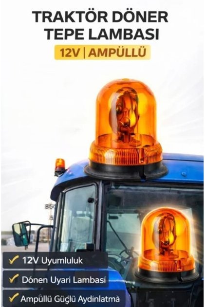 TRAKTÖR TEPE LAMBASI DÖNER AMPULLU 12VOLT