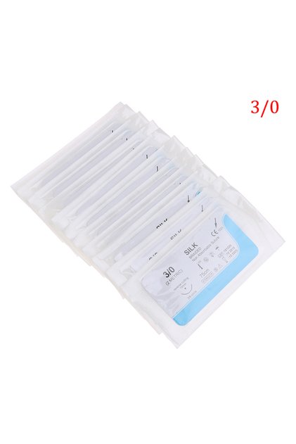 3.0 12Pcs/set 2.0/3.0/4.0 Dental Surgical Needle Silk Medical Thread Suture Surgical Practice Kit