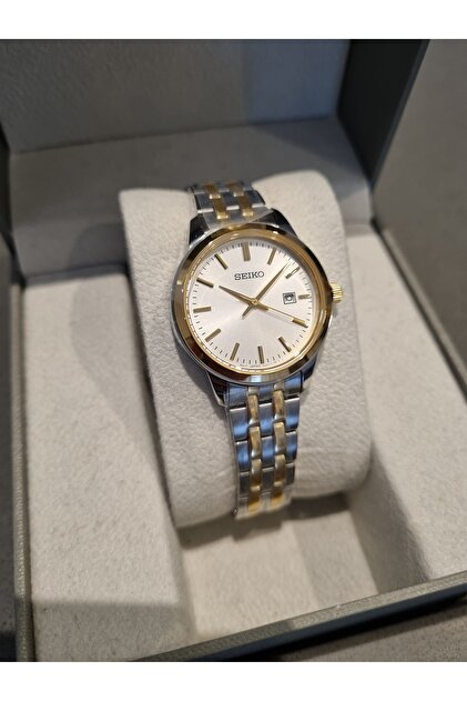 Seiko Sarı Bicolor Çelik Bilezik 5 ATM Su Geçirmez Kadın Kol Saati