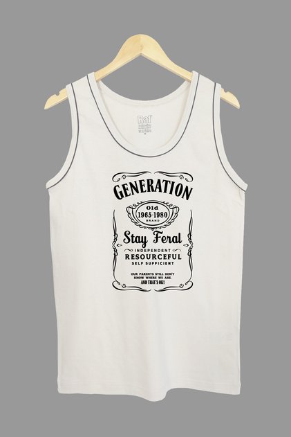 Men's Strappy T-Shirt 100% Cotton Knitted Generation Design Digital Printed