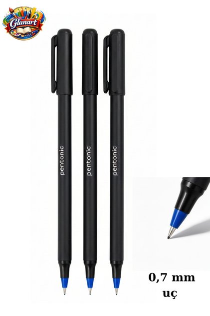 linc pentonik 0,7 mm uçlu büro tipi mavi tükenmez kalem 3 adet