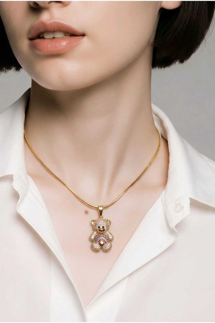 LANT URSULET MULTICOLOR PLACAT CU AUR 14 K