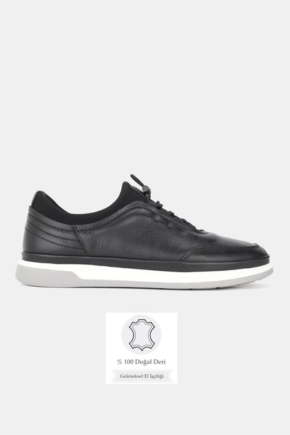 Men's Black Genuine Natural Leather Orthopedic Sole Comfort Smart Lace-Up Shoes