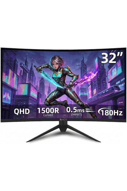 Curved Gaming Monitor 32 inch,180Hz 0.5ms MPRT, 2K QHD 180Hz Monitor, 1500R VA Display, FreeSync Premium, 120% sRGB, DisplayPort/HDMI, PC Moniter for Gamers