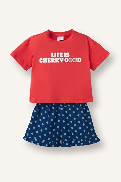Printed Short-Sleeved T-Shirt Polka Dot Shorts 2-Piece Set Baby Girl H7888A526Sm