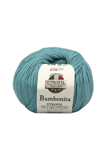 Bambonita Knitting Yarn Sea Green 60% Bamboo 40% Organic Cotton 100g 250m (74339)