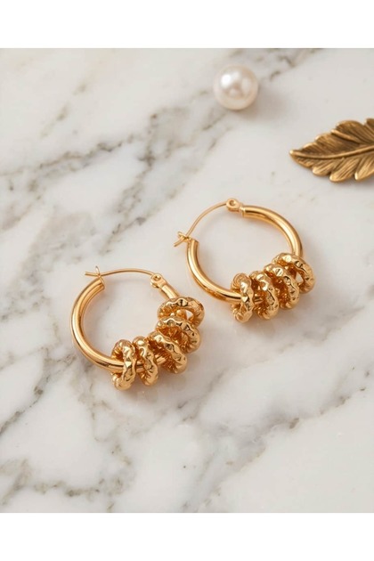 Virelta Spiral Ring Steel Earrings