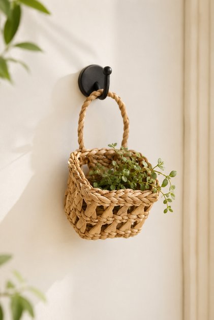 Decorative Multi-Purpose Organizer Minimal Basket Wicker 12 X 12 cm