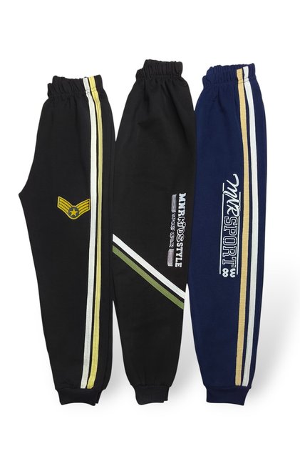 Children's Boys' Sweatpants with Stripes, Set of 3