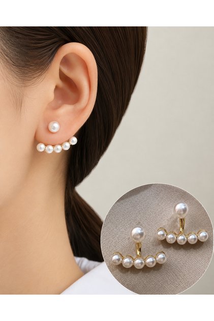Women's Pearl Ghost Kayık Earrings