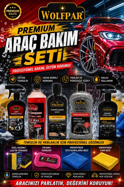 Premium Araç Bakım Seti – Komple Araç Temizlik ve Koruma Paketi