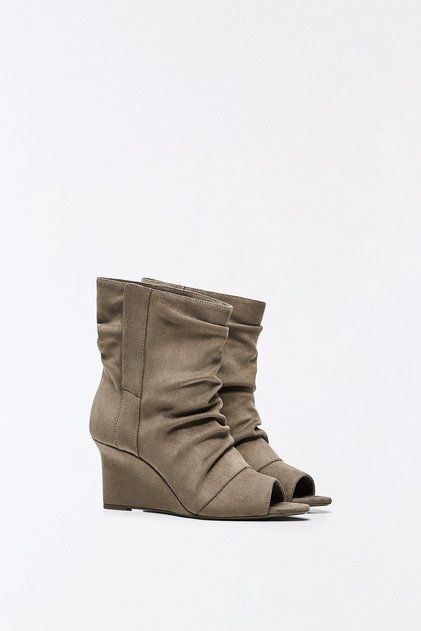 SLOUCHY PEEP TOE DOLGU TOPUKLU BOT