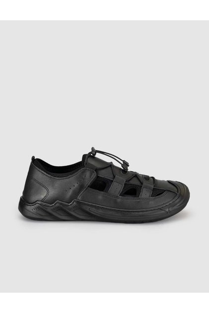 Black Genuine Leather Men's Casual Shoes